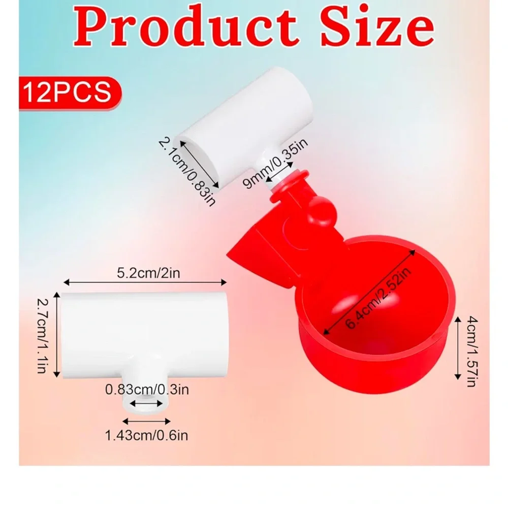 Red Automatic Chicken Waterer Cups-12pck